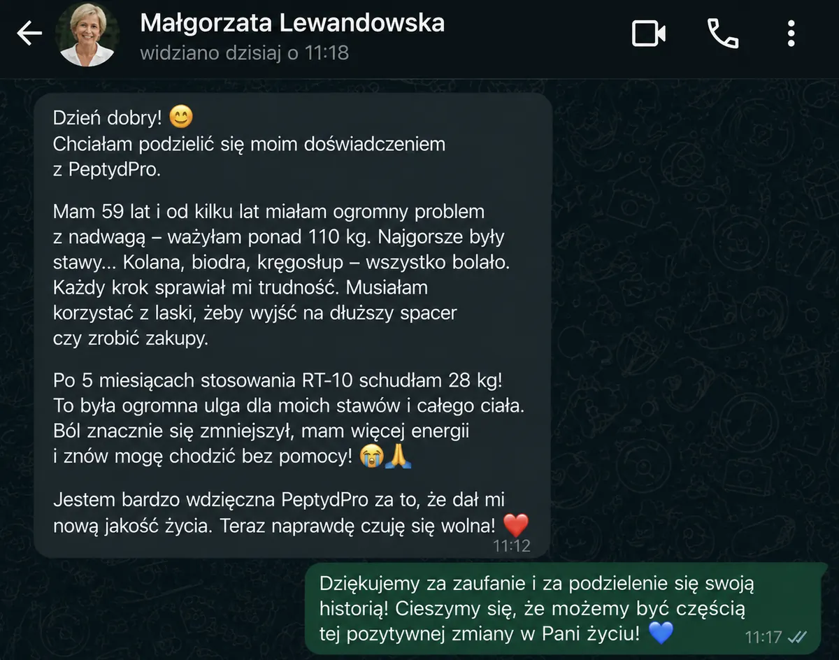 Opinia klienta: Małgorzata Lewandowska, 59 lat
